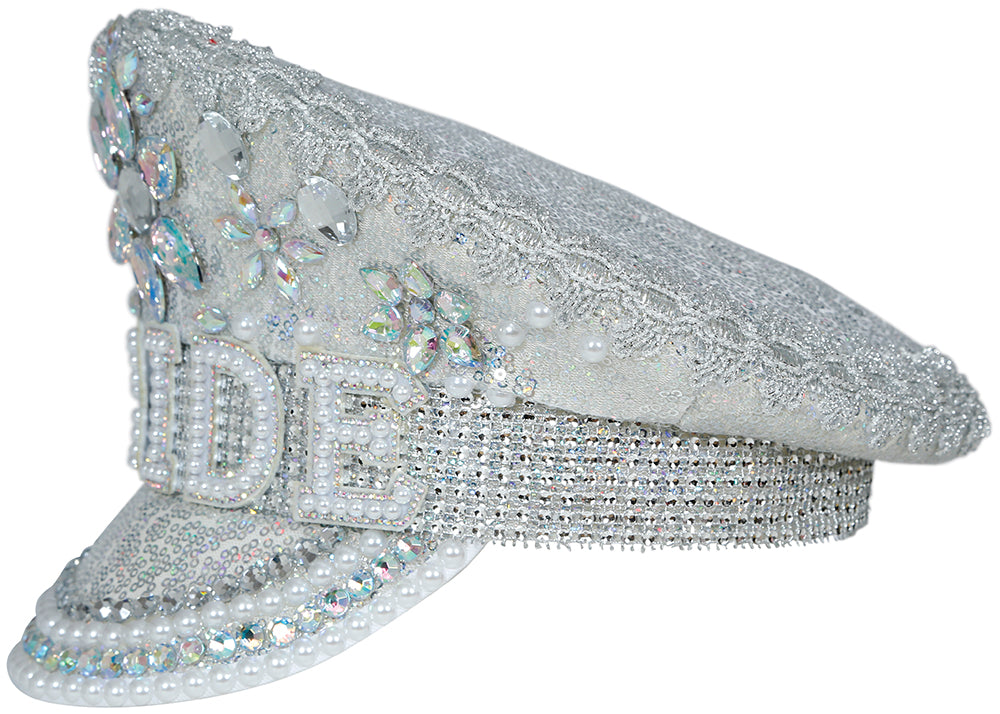 BRIDE CAPTAIN HAT WITH JEWELS, ADULTS