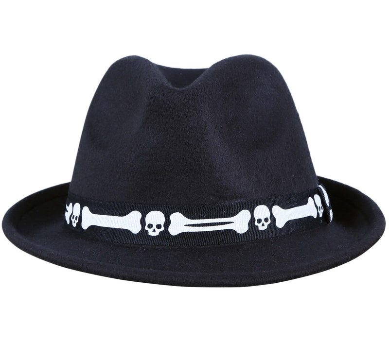BLACK HAT WITH BONES