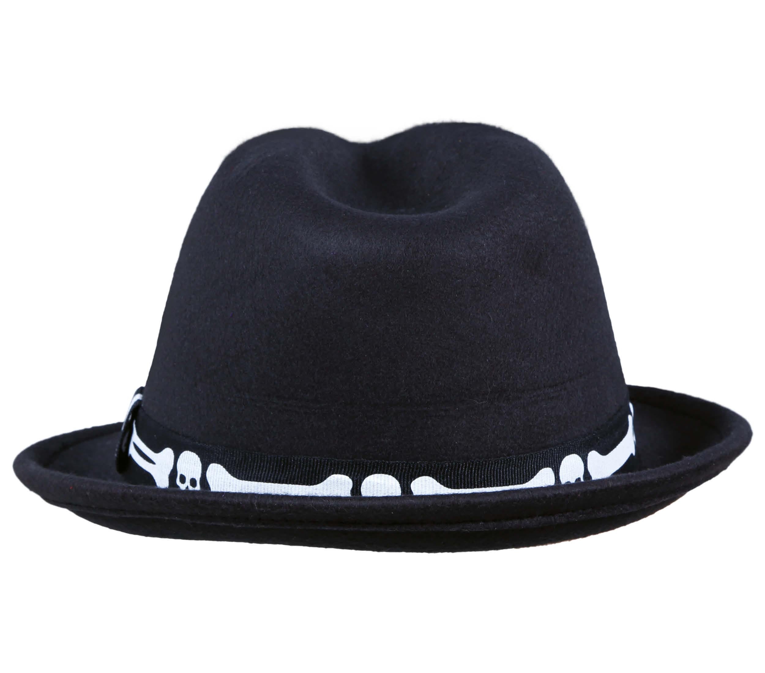 BLACK HAT WITH BONES
