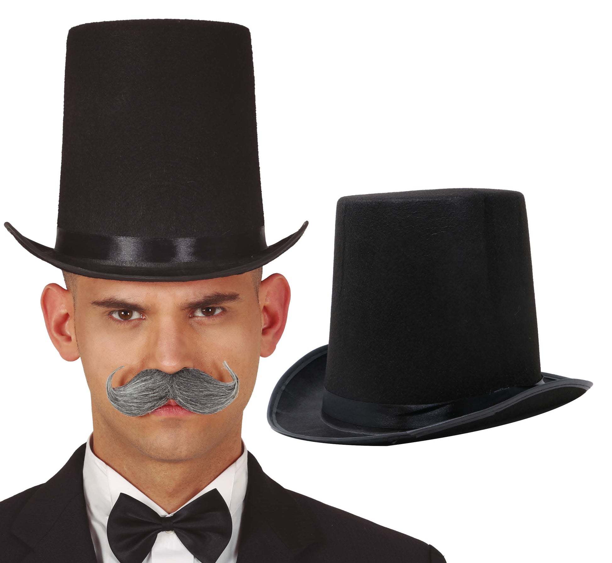 BLACK FELT TOP HAT 20 CMS