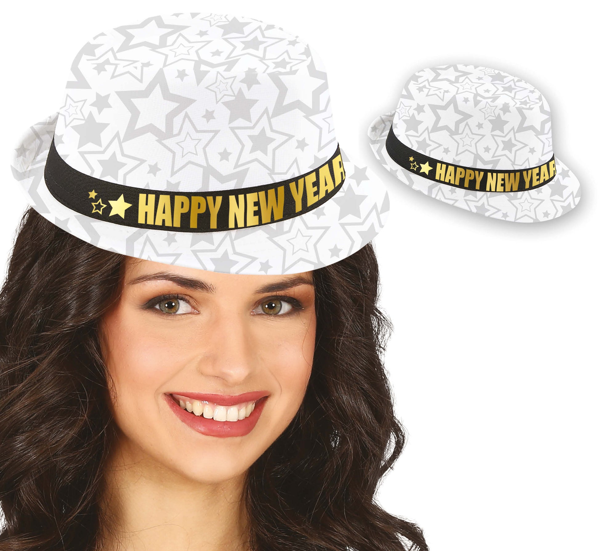 GANGSTER HAT HAPPY NEW YEAR WHITE