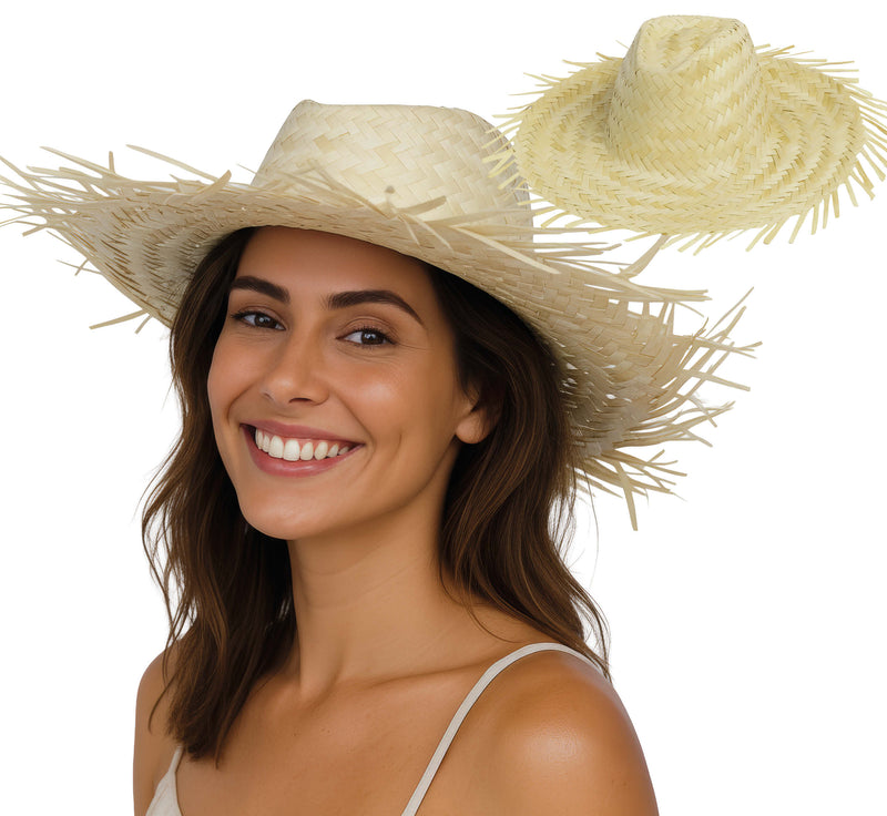 SUMMER HAT SCARECROW, STRAW
