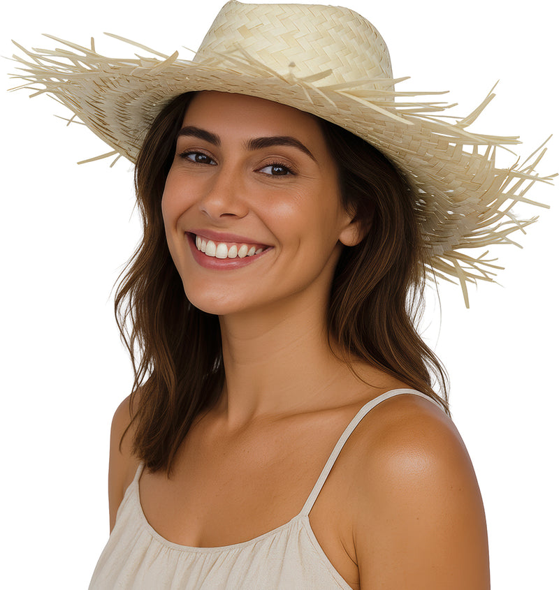 SUMMER HAT SCARECROW, STRAW
