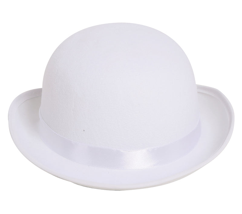 WHITE FELT BOWIN HAT
