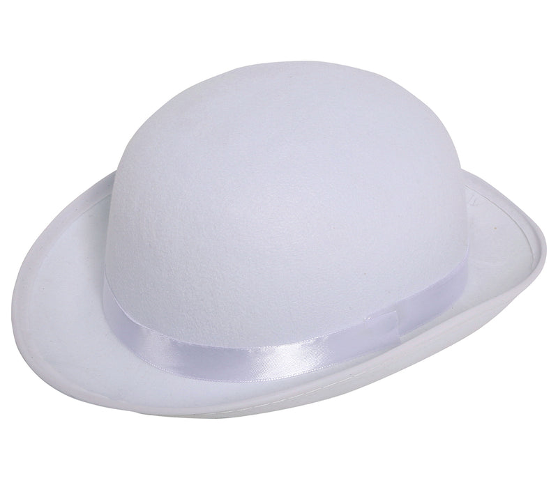 WHITE FELT BOWIN HAT