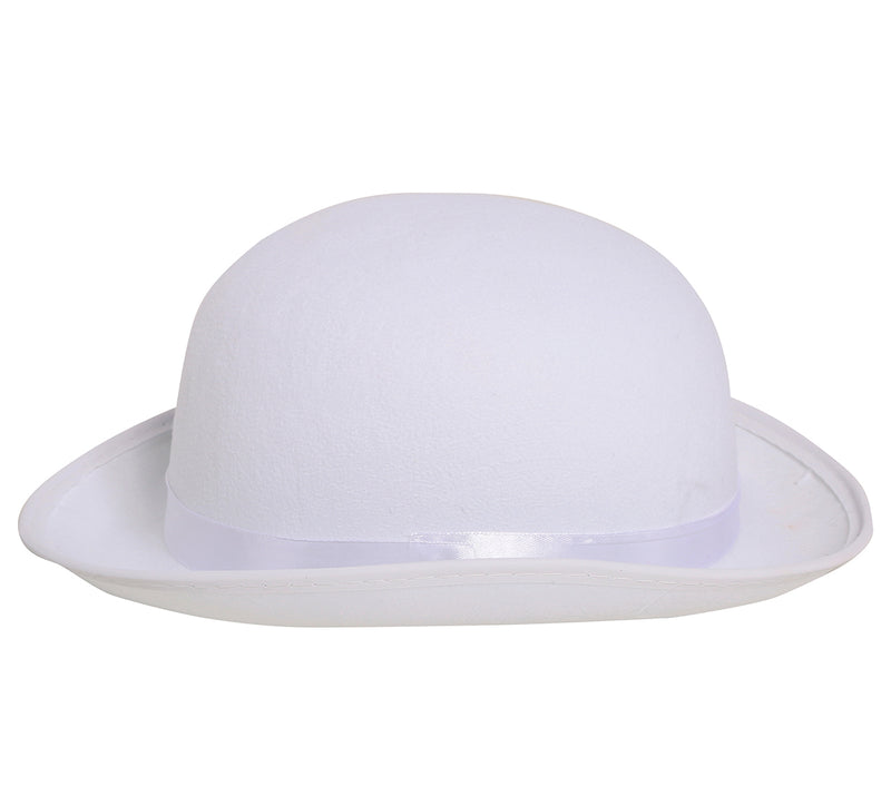 WHITE FELT BOWIN HAT