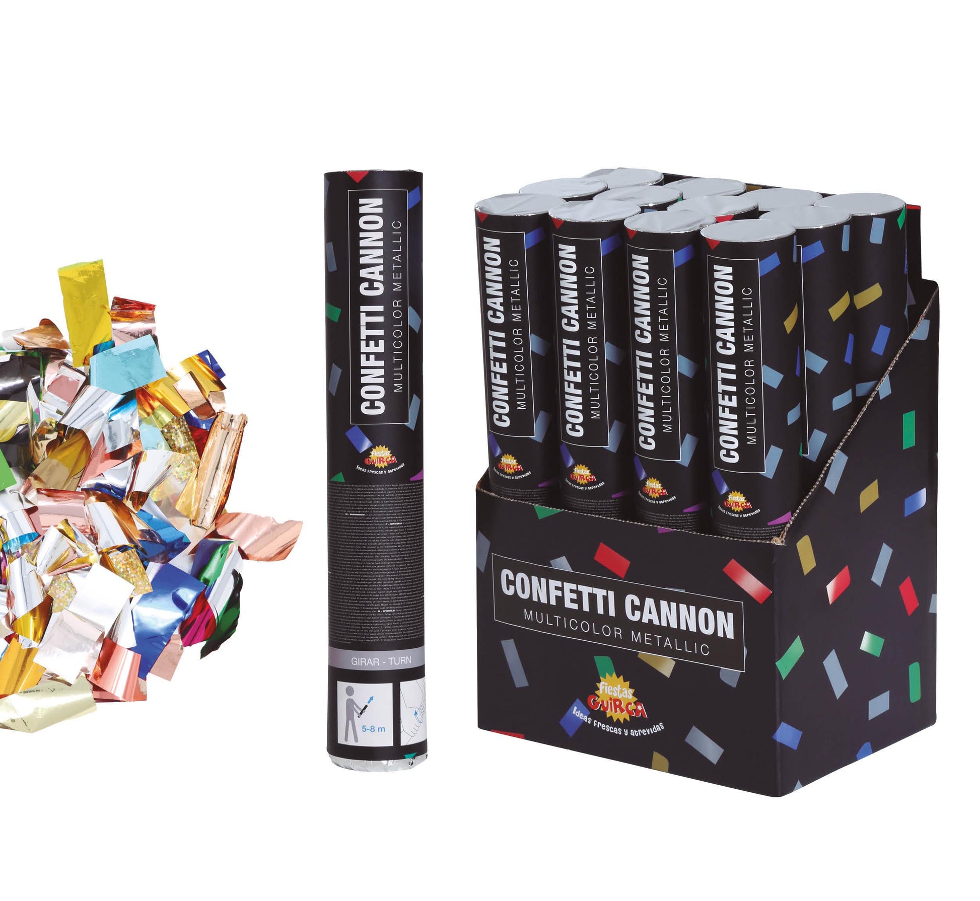 CONFETTI CANNON, METALLIC, 30 CM