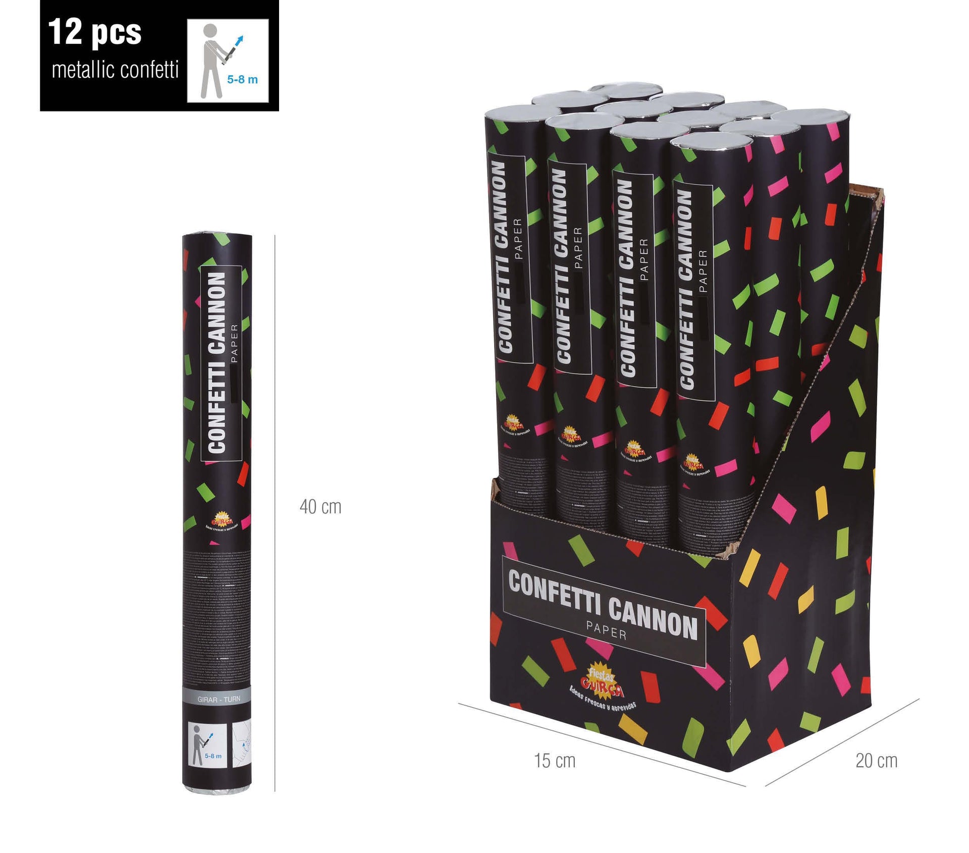 MULTICOLOR PAPER CONFETTI CANNON 40 C
