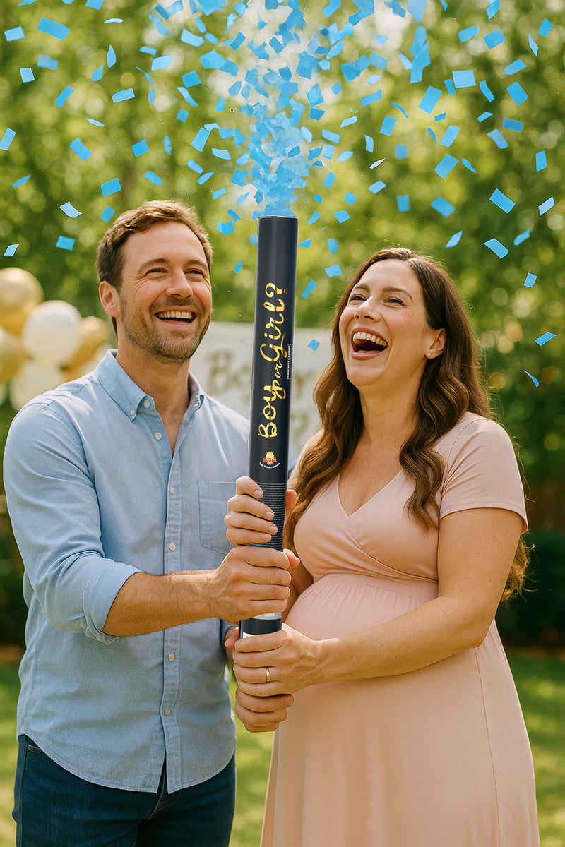 BLUE CANNON CONFETTI ITS A BOY OR GIRL 40 CM