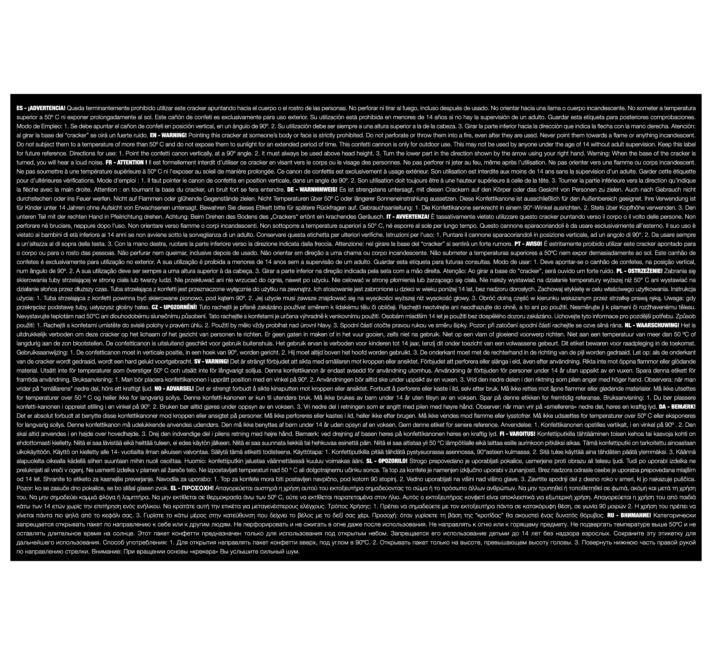 CONFETTI CANNON, 40 CM, PAPER