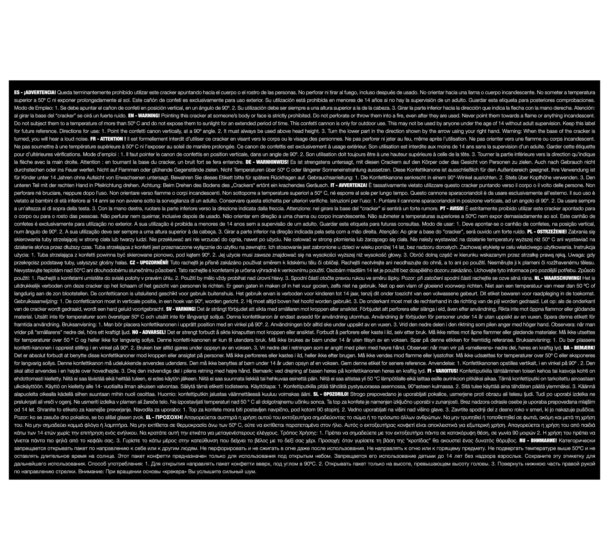 CONFETTI CANNON, 40 CM, PAPER
