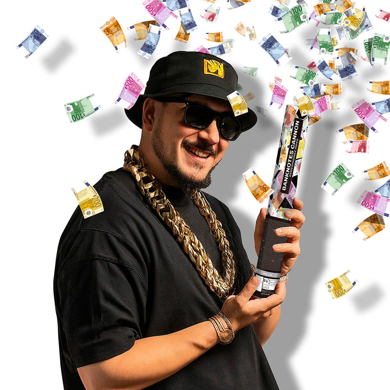 40 CM CONFETTI CANNON WITH EURO BANKNOTES