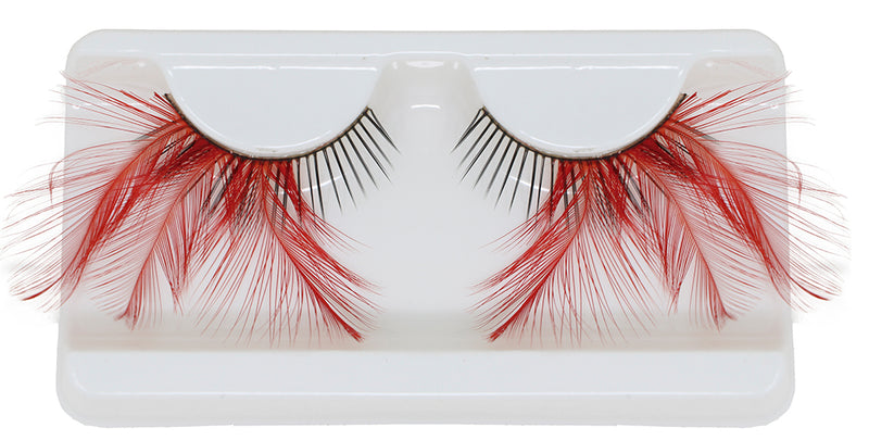 RED FEATHER EYELASHES