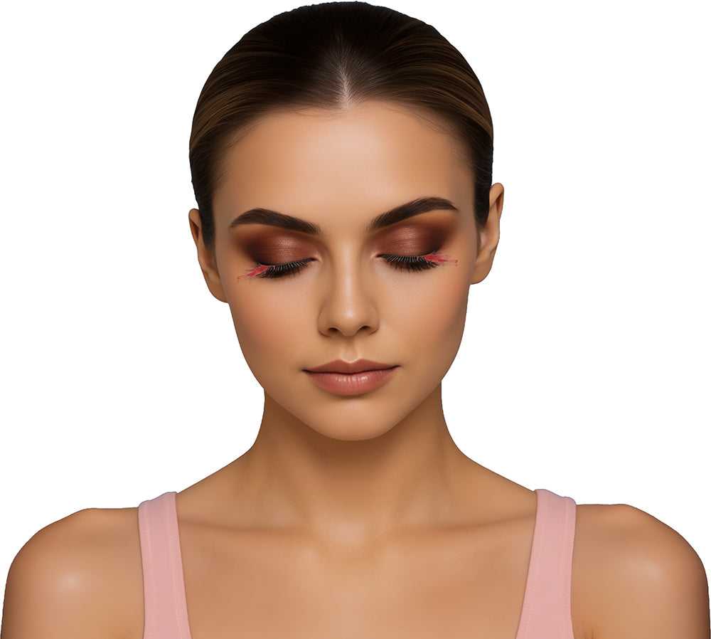 RED FEATHER EYELASHES