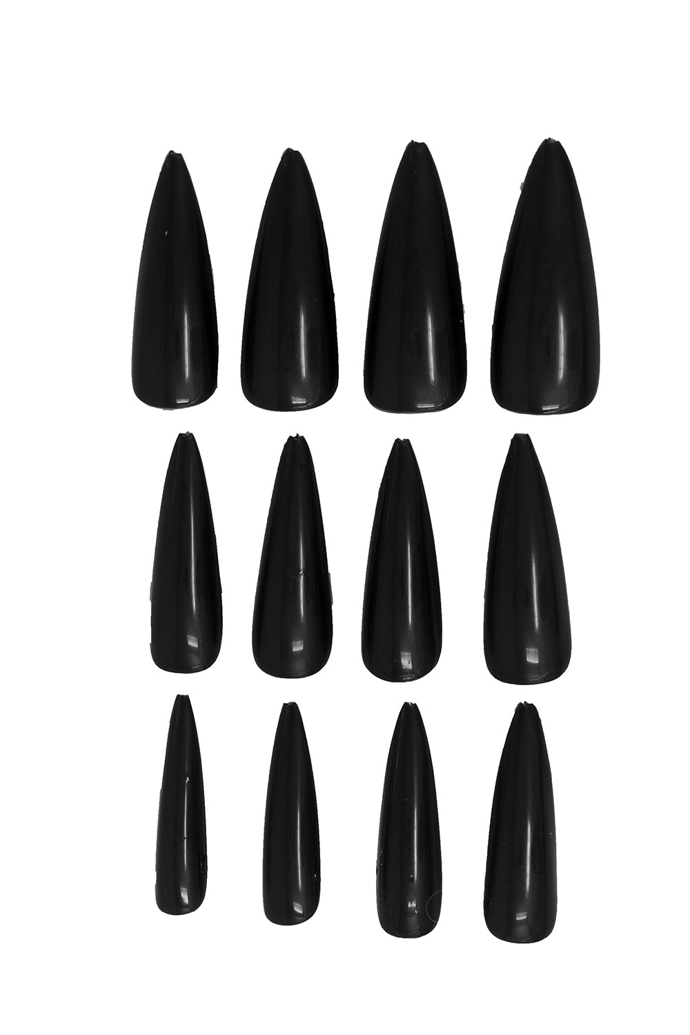 12 BLACK NAILS WITH ADHESIVE