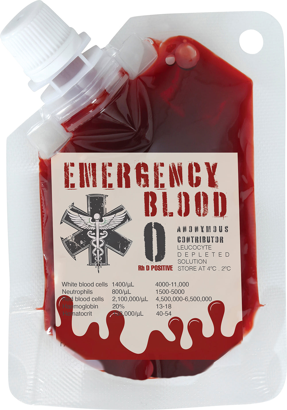 BOX OF 18 BAGS OF BLOOD,30 ML