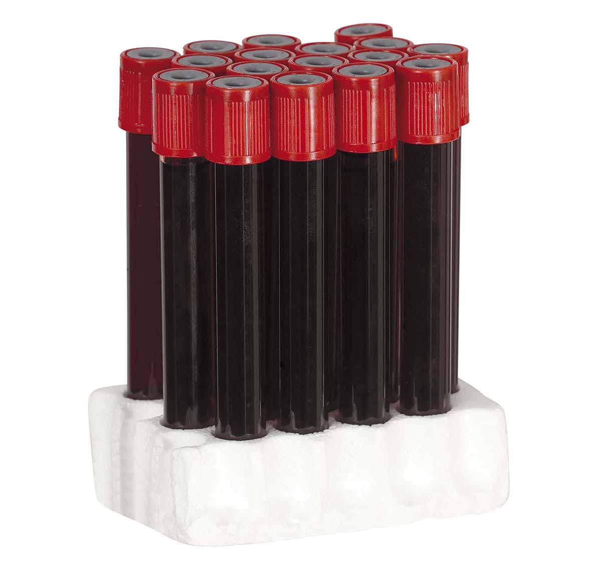 BOX OF 24 DECORATIVE BLOOD TUBES OF 15 ML.