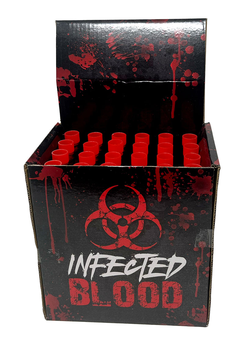 BOX OF 24 DECORATIVE BLOOD TUBES OF 15 ML.