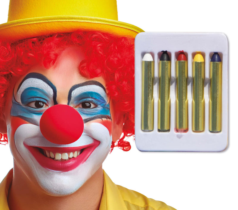 BOX: 5 ASSORTED MAKE-UP STICKS,  1,9 GR