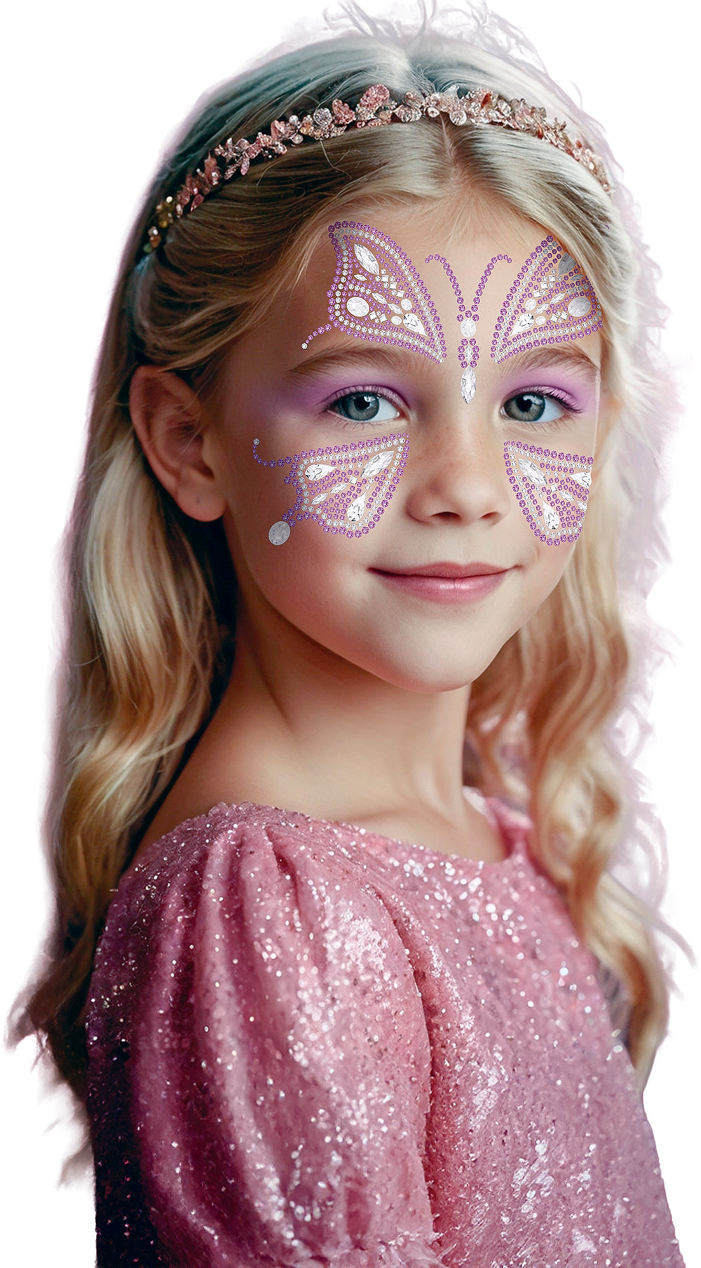 PINK BUTTERFLY FACE GLITTER