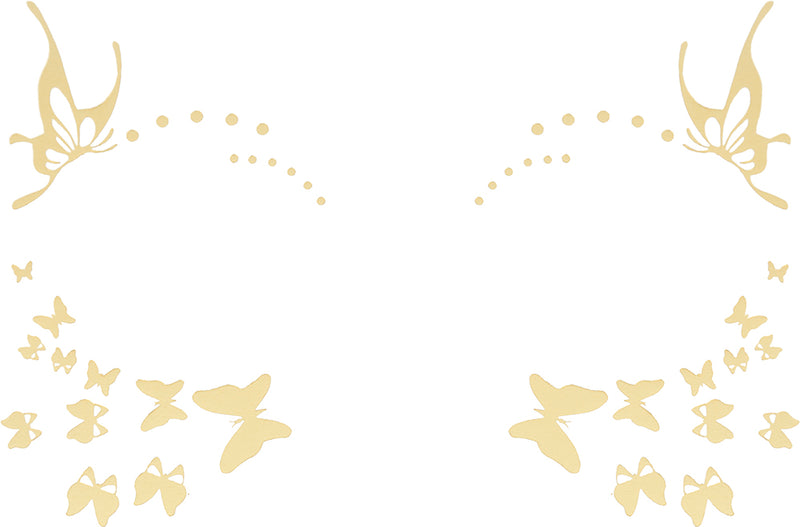 TATTOOS EYES BUTTERFLIES GOLD