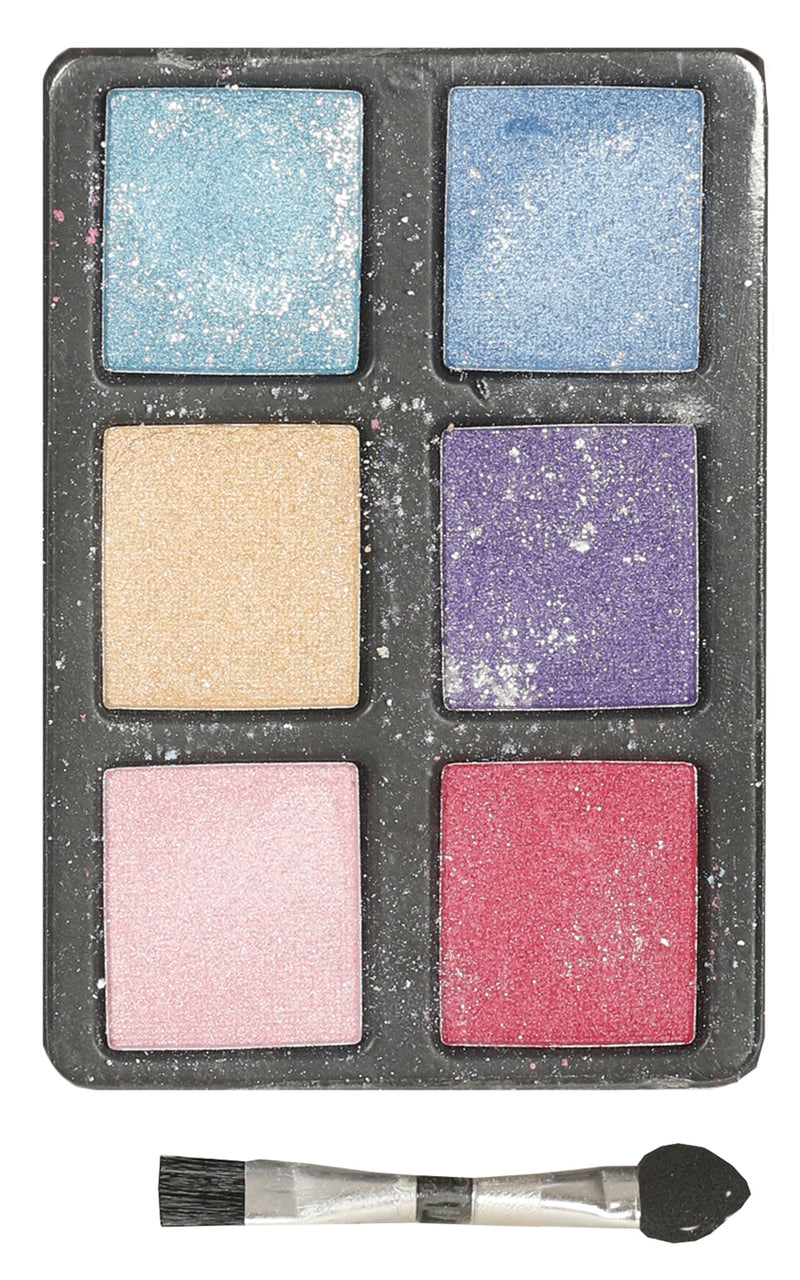 SET: 6 COLORS SHADOW WITH GLITTER AND BR