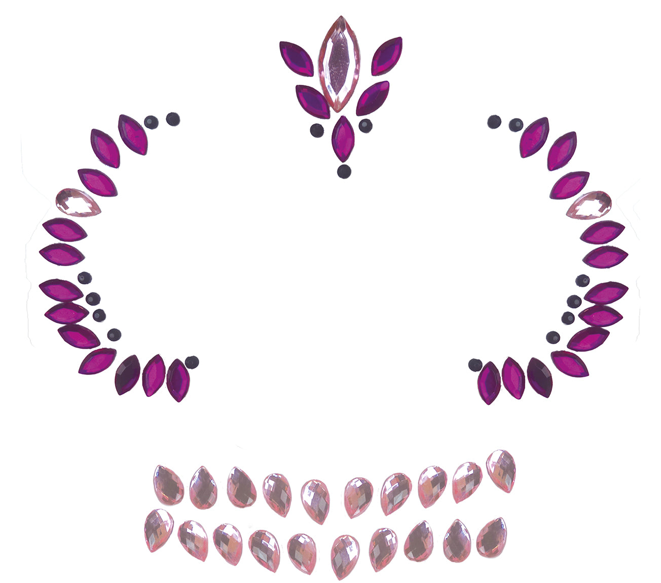 LILAC SKULL FACE GEMS ADHESIVE, 13X15 CM