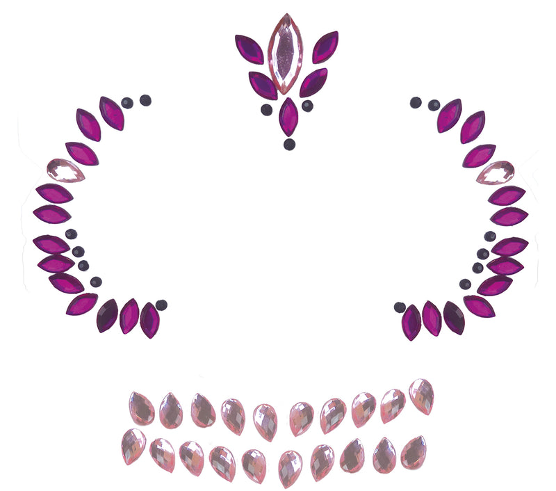 LILAC SKULL FACE GEMS ADHESIVE, 13X15 CM