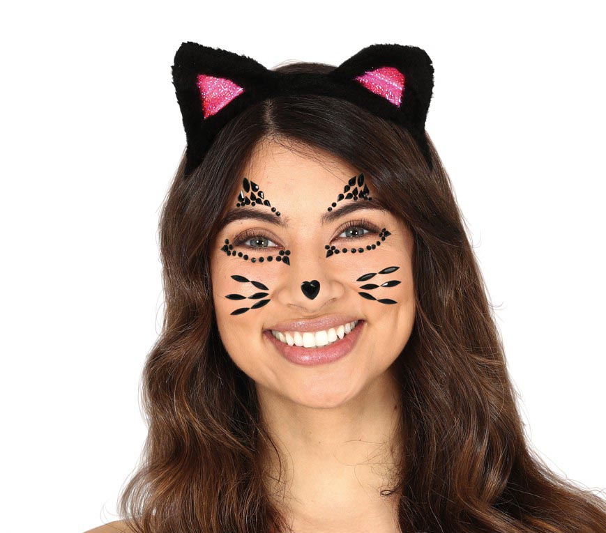 FACE GEMS ADHESIVE CAT, 13X15 CM