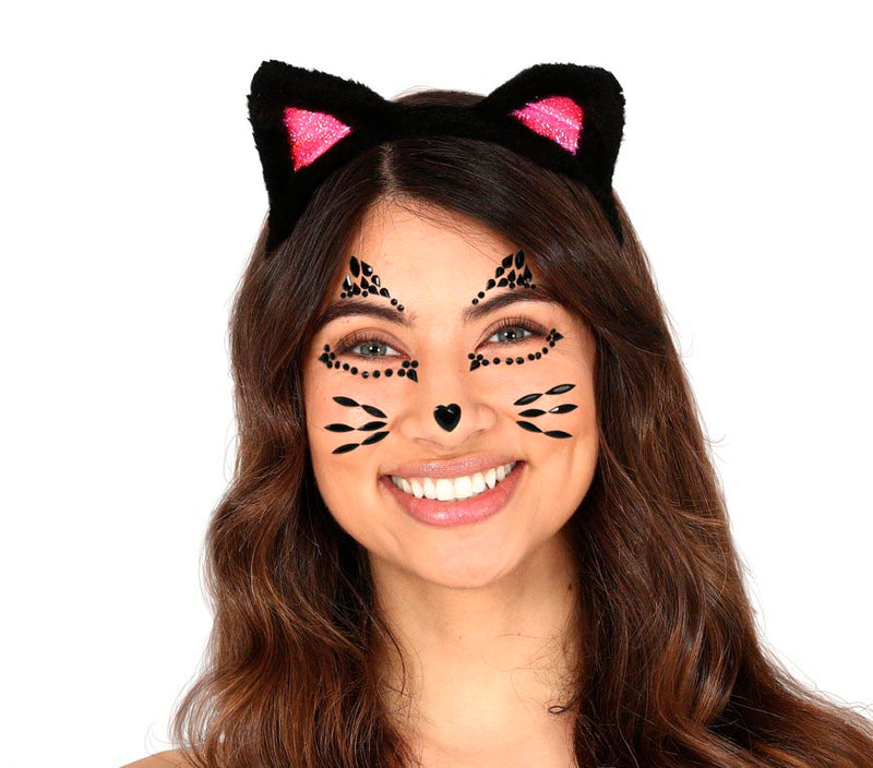 FACE GEMS ADHESIVE CAT, 13X15 CM