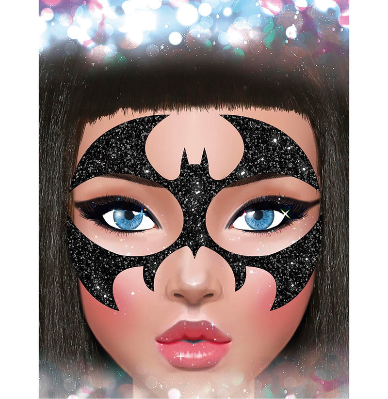 BAT FACE GLITTER, 13x15 CM