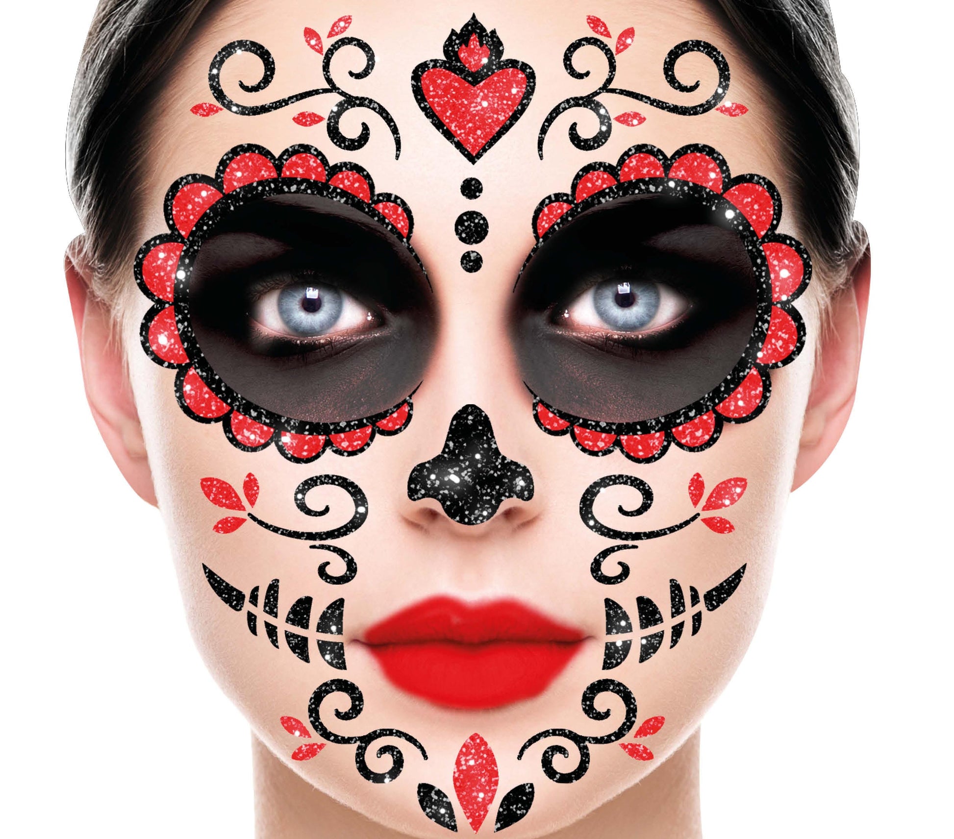 DAY OF THE DEAD FACE GLITTER, 13x15 CM