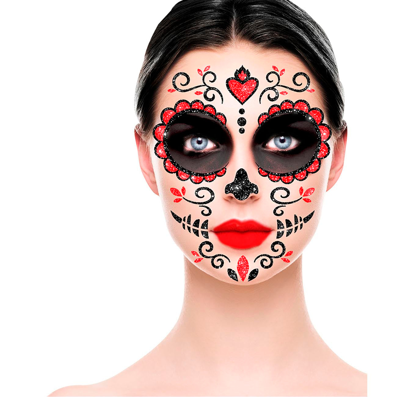 DAY OF THE DEAD FACE GLITTER, 13x15 CM