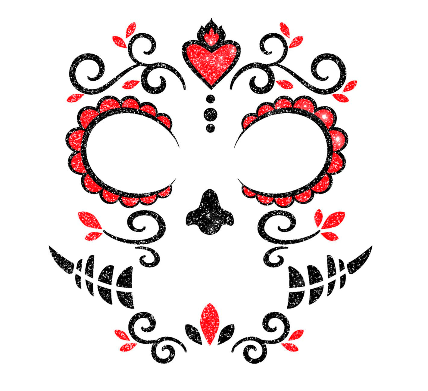 DAY OF THE DEAD FACE GLITTER, 13x15 CM