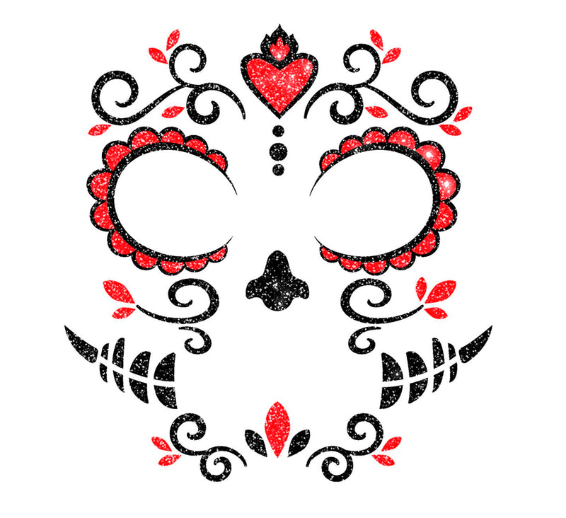 DAY OF THE DEAD FACE GLITTER, 13x15 CM