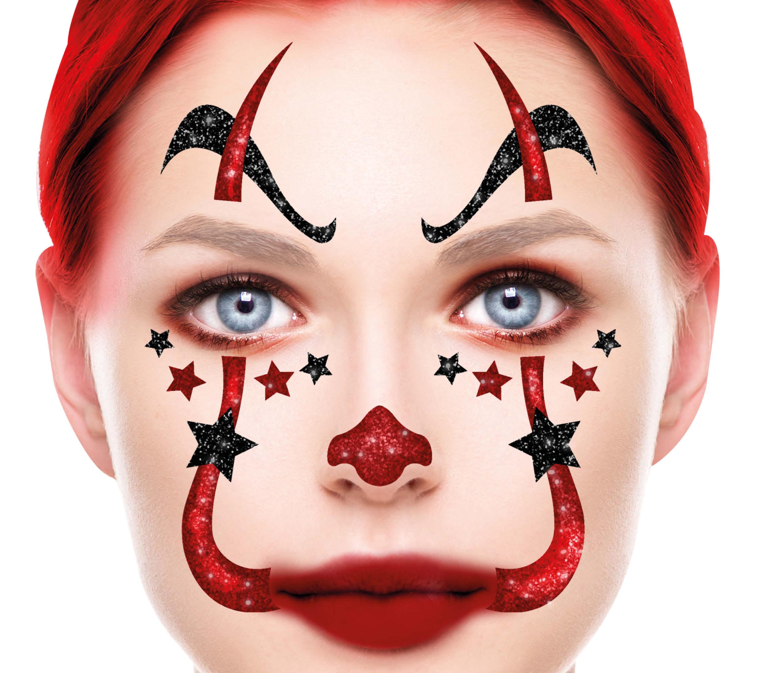 CLOWN FACE GLITTER, 13x15 CM
