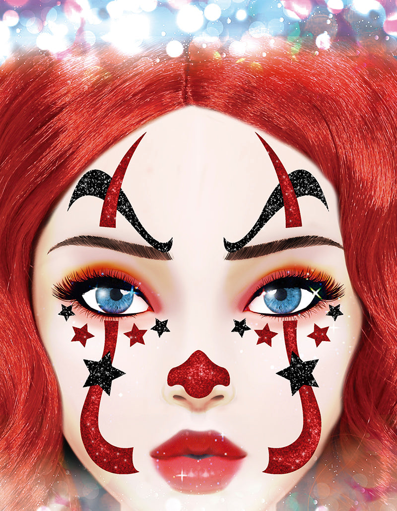 CLOWN FACE GLITTER, 13x15 CM