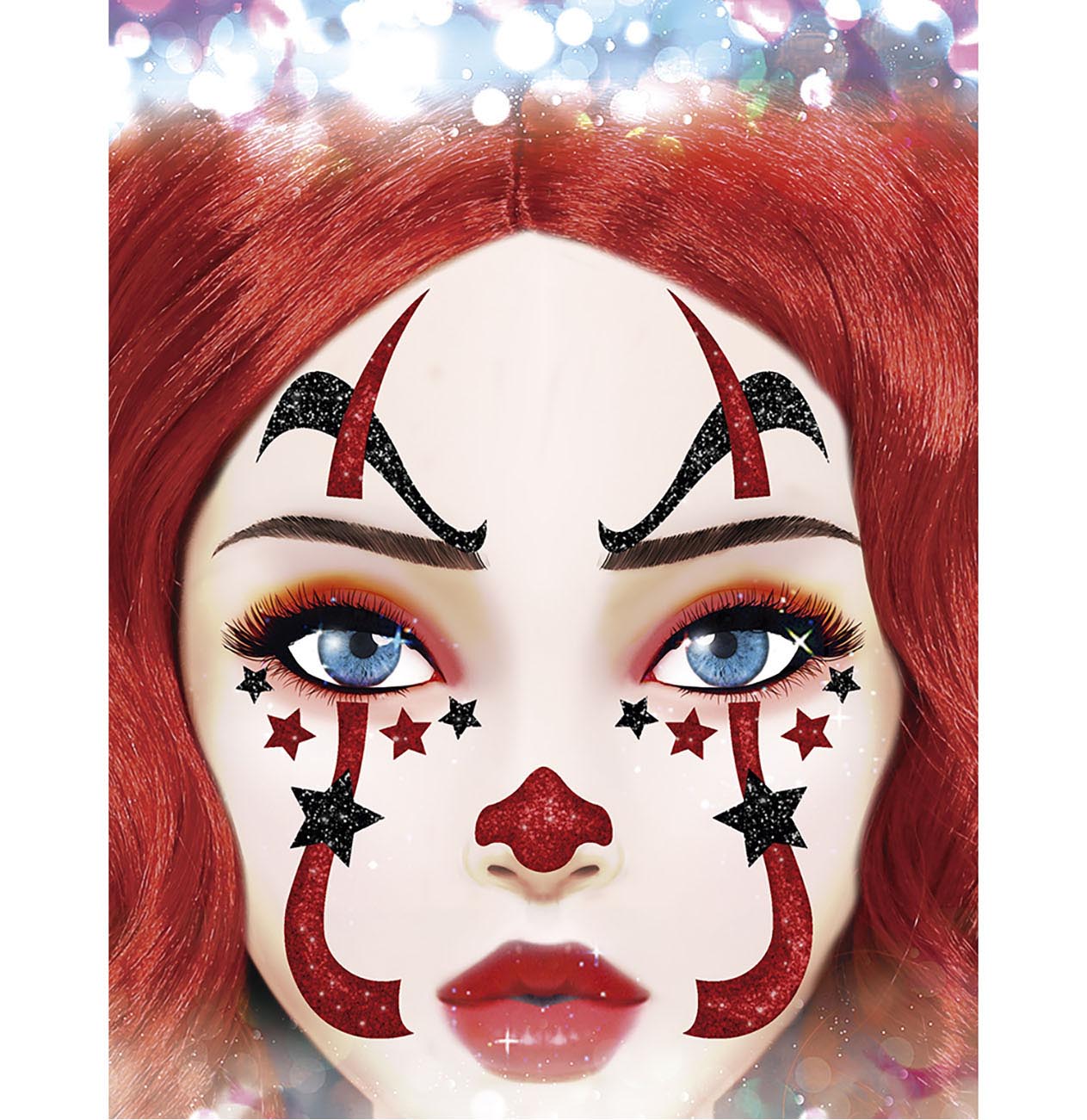 CLOWN FACE GLITTER, 13x15 CM