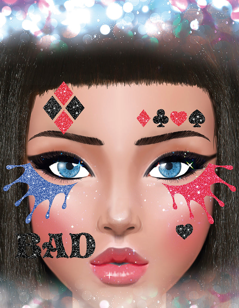 "DANGEROUS" FACE GLITTER, 13x15 CM