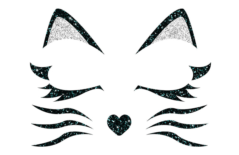CAT FACE GLITTER, 13x15 CM