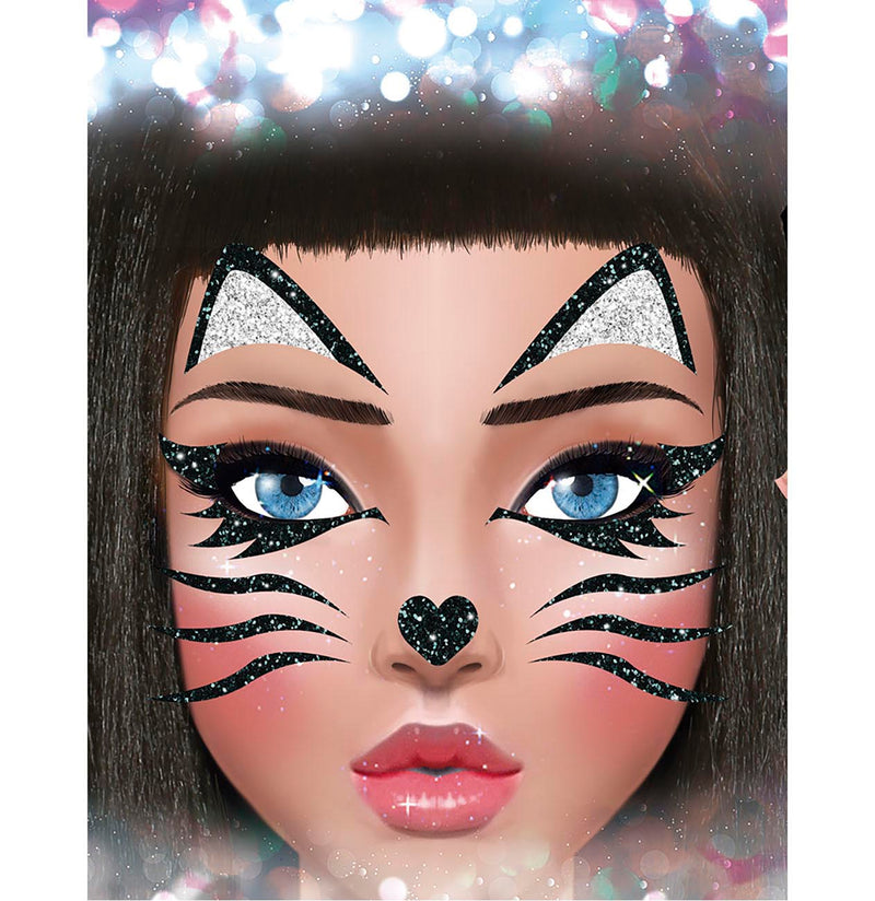 CAT FACE GLITTER, 13x15 CM