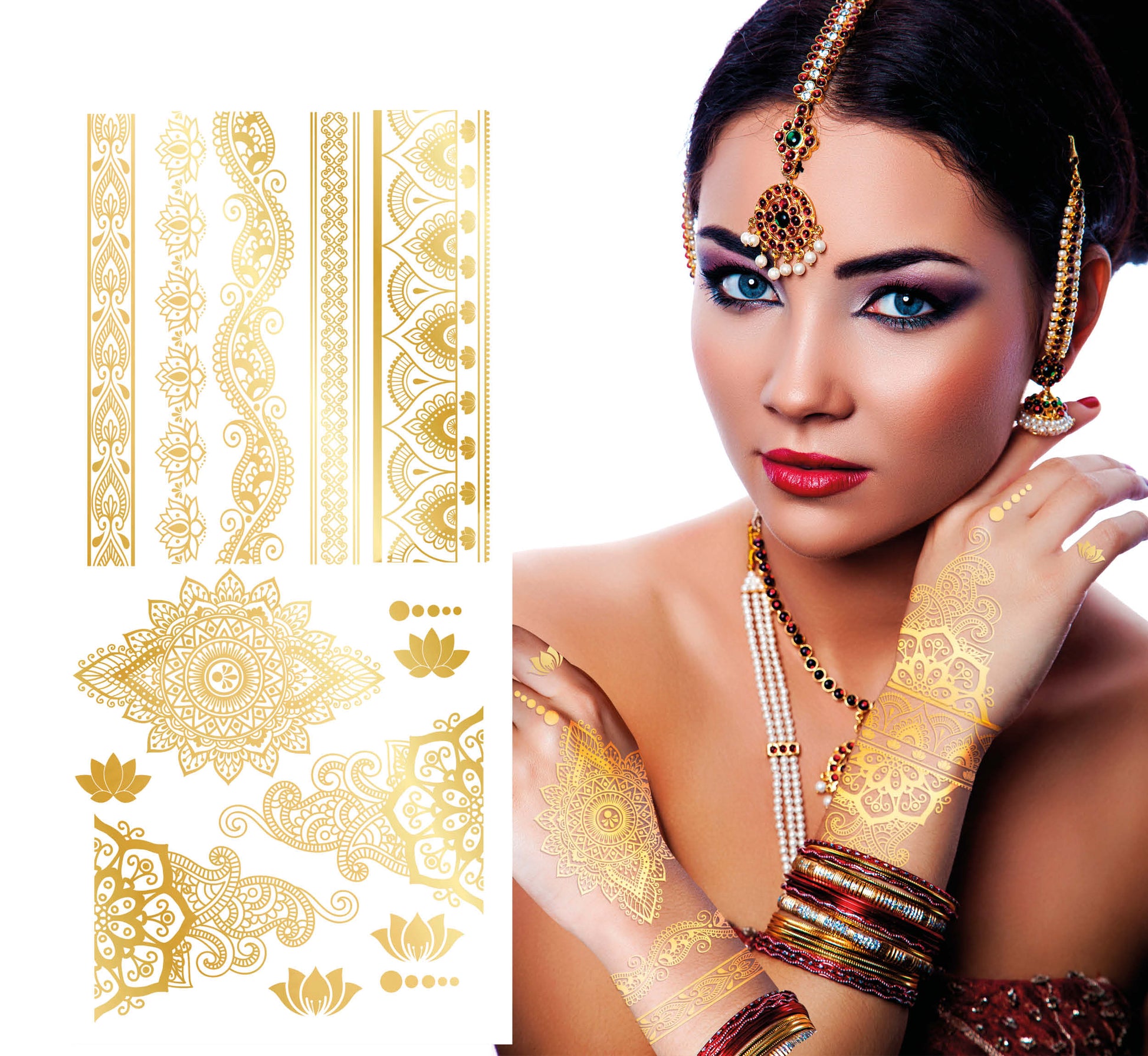 ORIENTAL GOLD TATTOO, 14X30 CMS