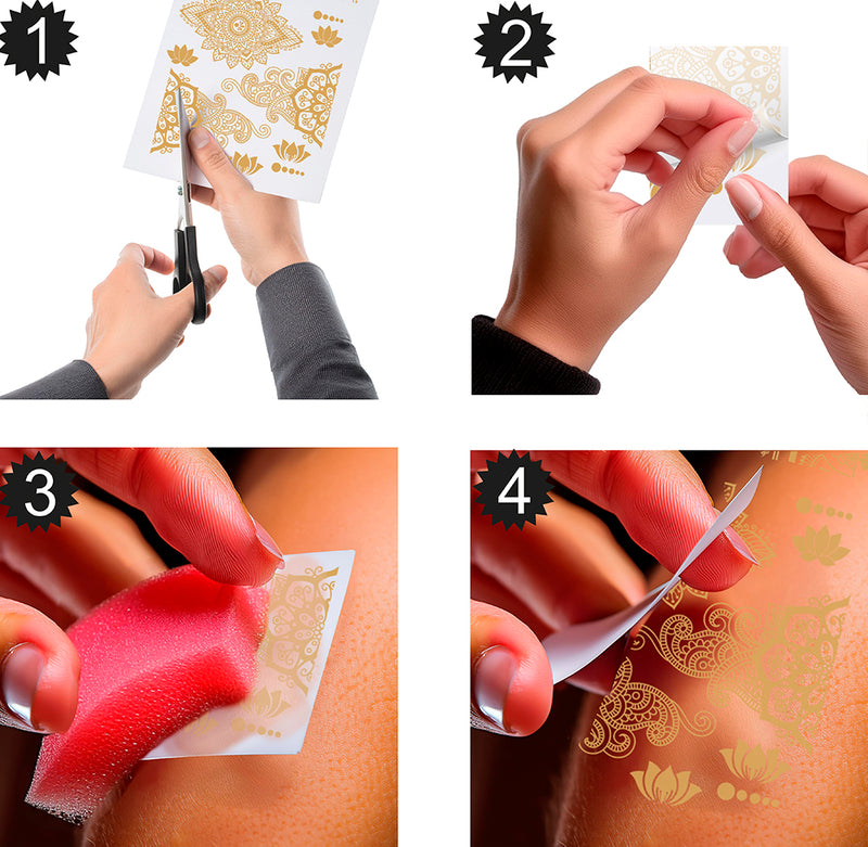 ORIENTAL GOLD TATTOO, 14X30 CMS