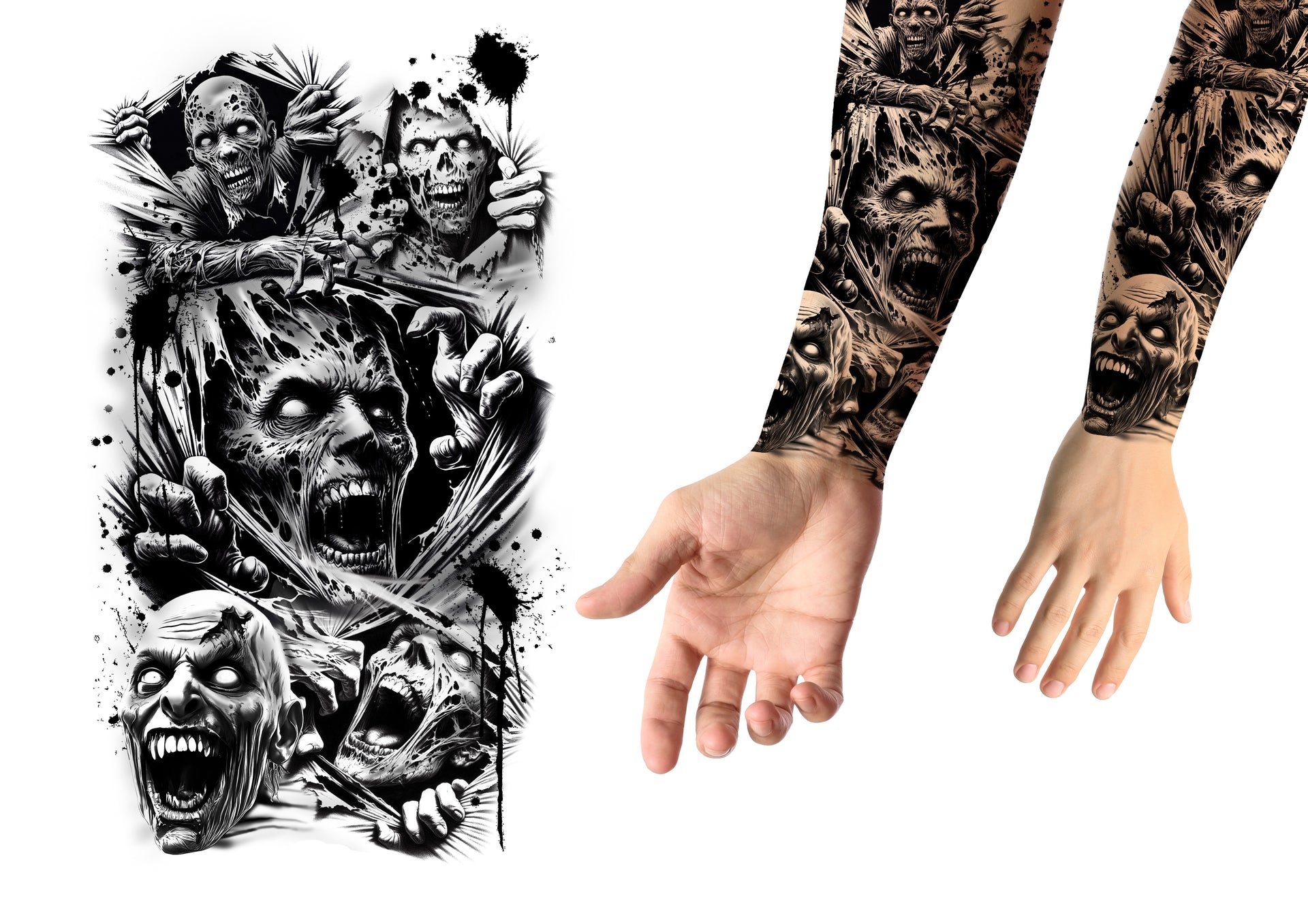 ZOMBIE TATTOO 14X30 CM