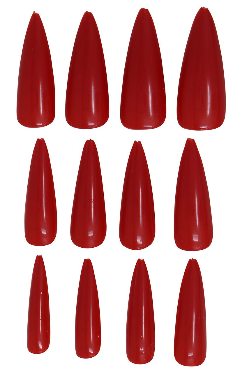 12 RED NAILS WITH GLUE