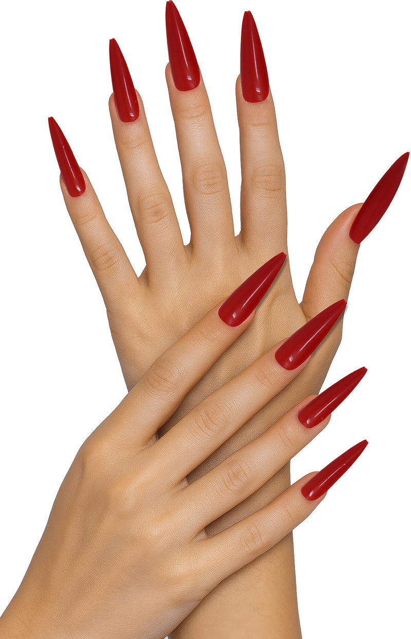 12 RED NAILS WITH GLUE