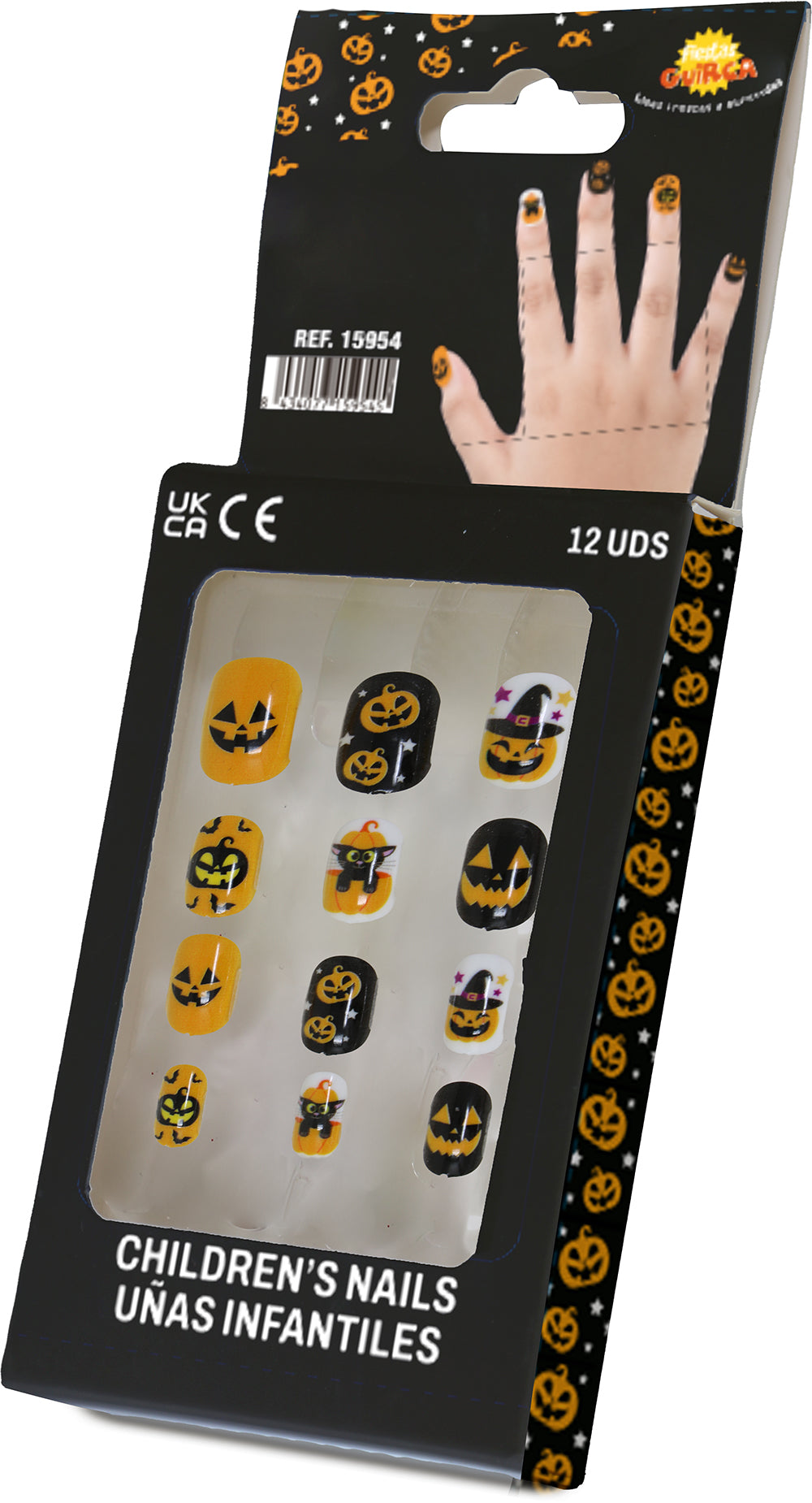 12 NAILS WITH GLUE, CHILDREN, HALLOWEEN