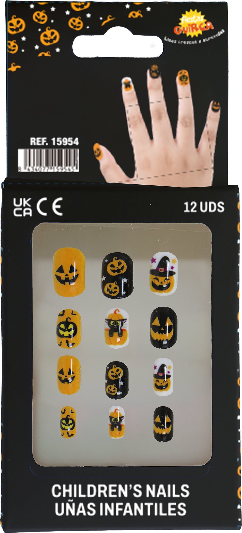 12 NAILS WITH GLUE, CHILDREN, HALLOWEEN