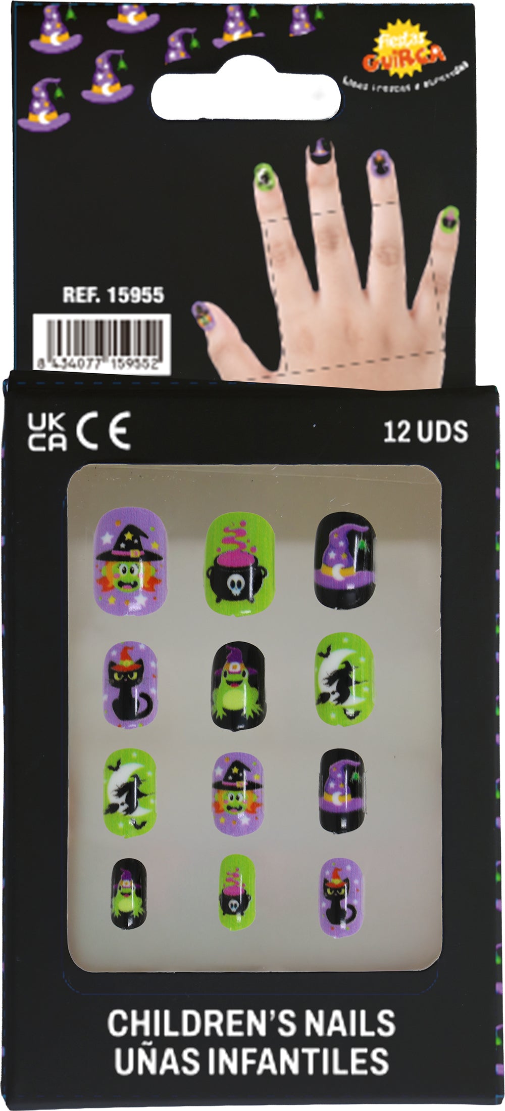 12 NAILS WITH GLUE, CHILDREN, HALLOWEEN