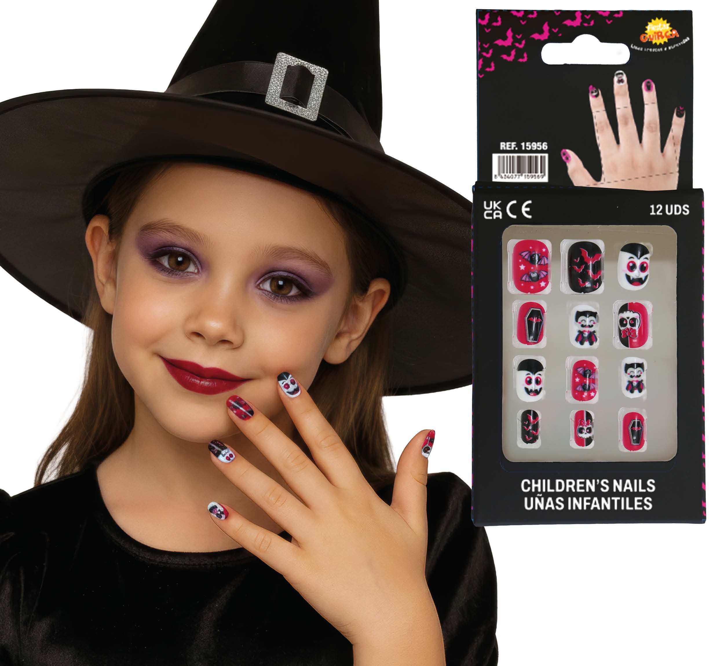 12 NAILS WITH GLUE, CHILDREN, HALLOWEEN